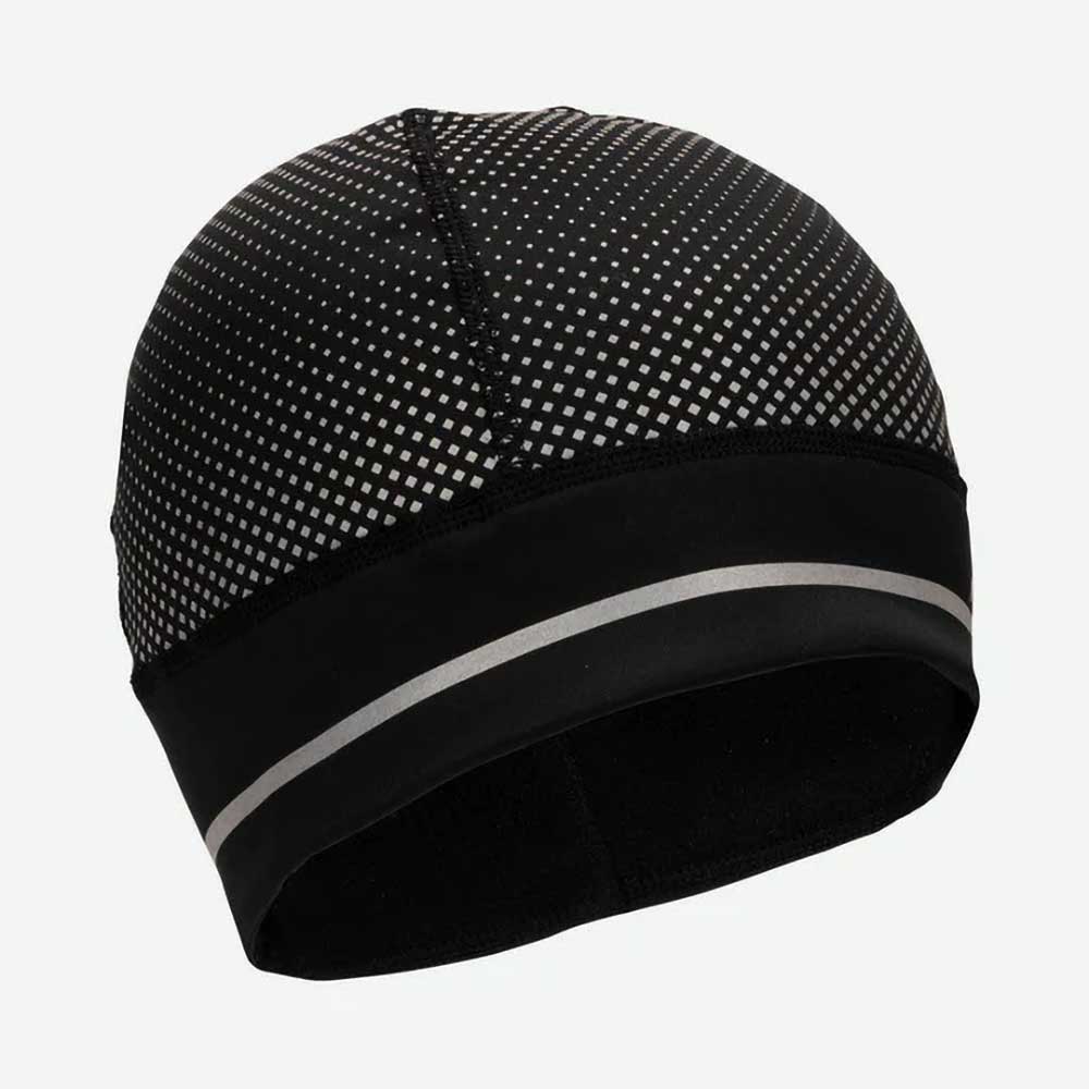 HyperNight Reflective Pony Tail Beanie - Black/Geo Print