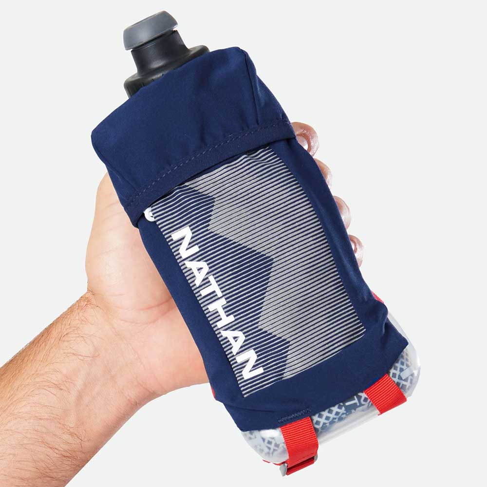 Nathan QuickSqueeze 18oz Insulated Handheld Estate Blue/White