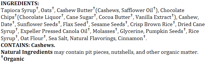 Meal Bar - Oatmeal Chocolate Chip
