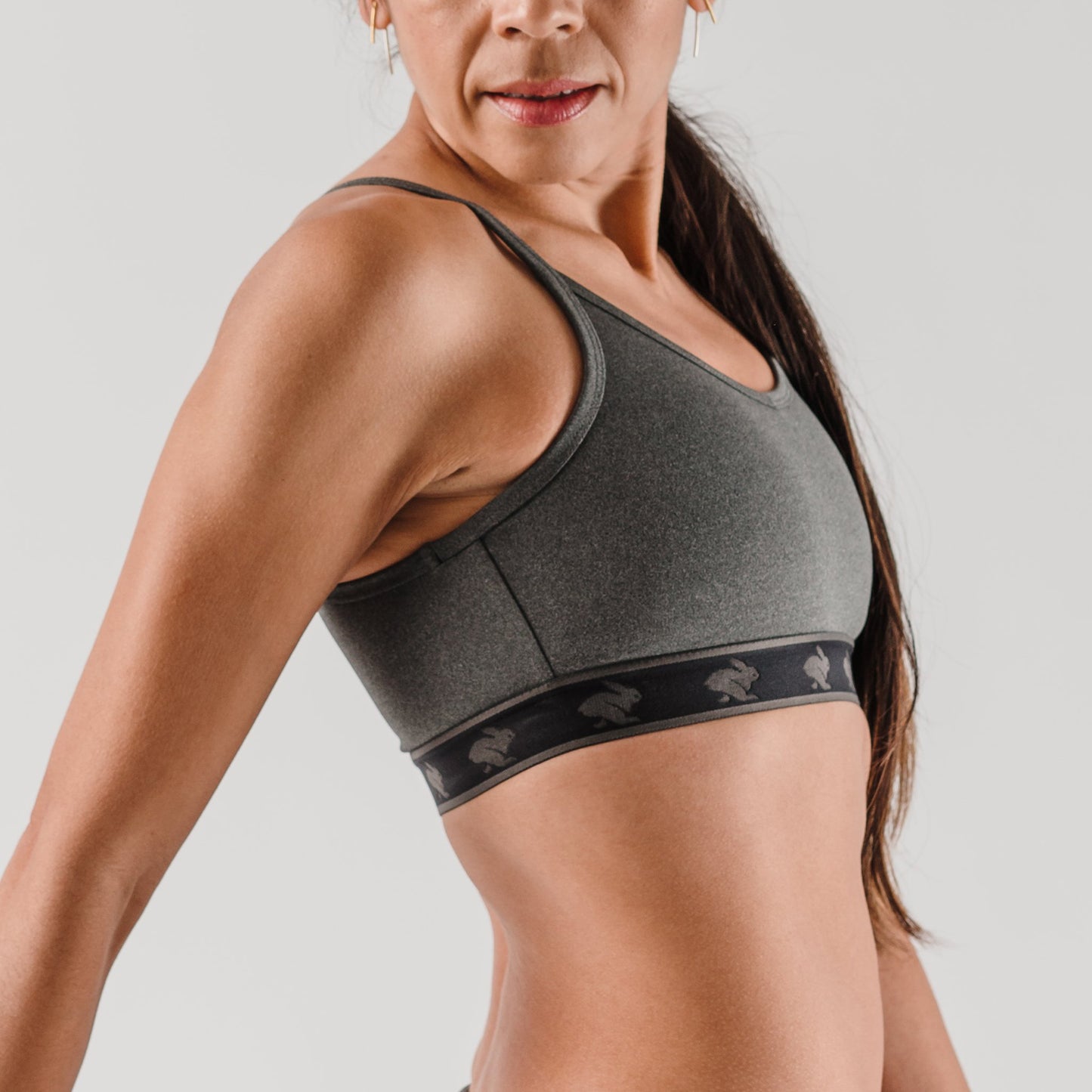 Women's Strappy Pocket Bra - Charcoal