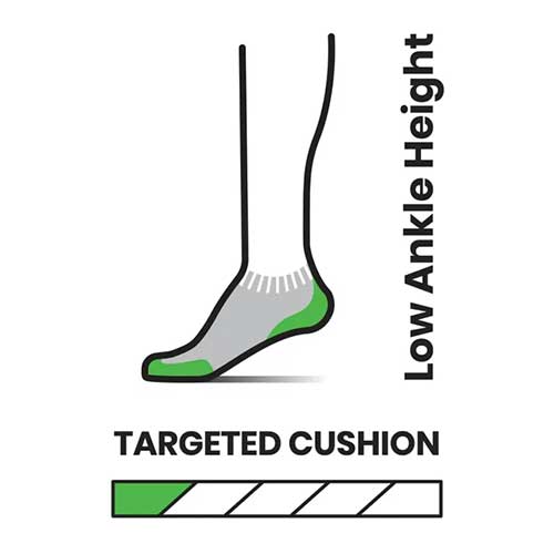 Women's Performance Run Targeted Cushion Low Ankle Socks - Black