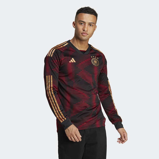 Men's Germany 2022 Away Long Sleeve Jersey - Black