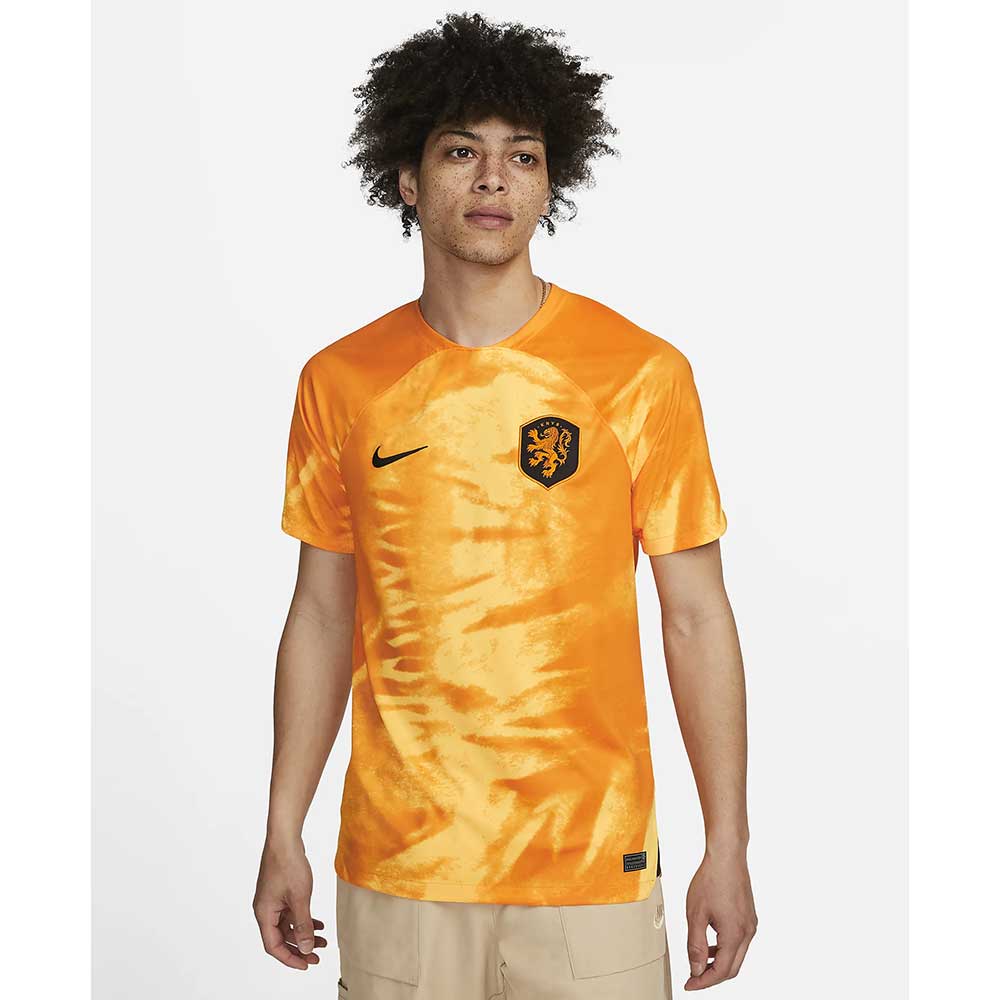Men's Nike Netherlands 2022/23 DF Stadium Home Jersey - Laser Orange/Black
