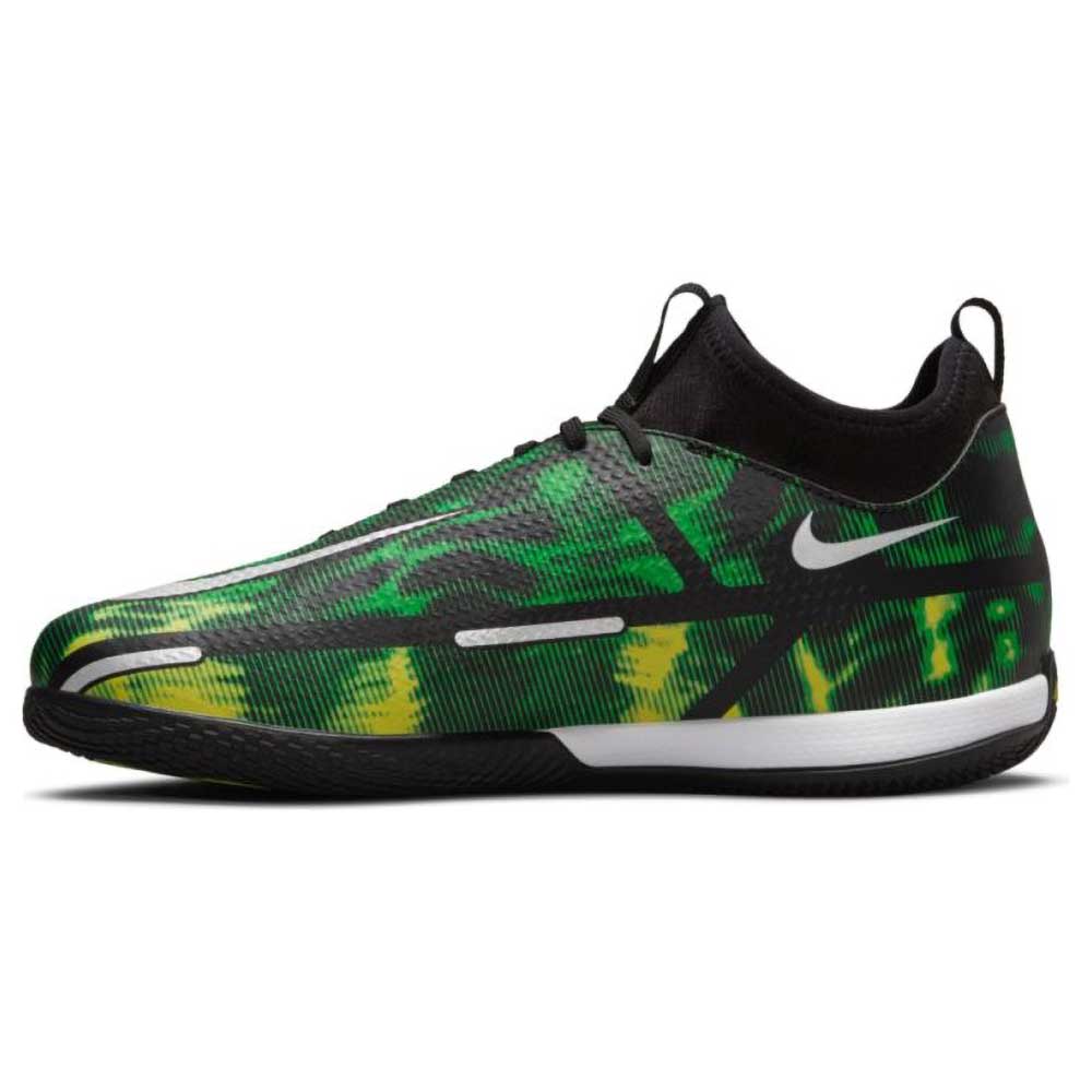 JR Nike Phantom GT2 DF SW IC Soccer Shoe - Black/Mtlc Platinum/Green Strike