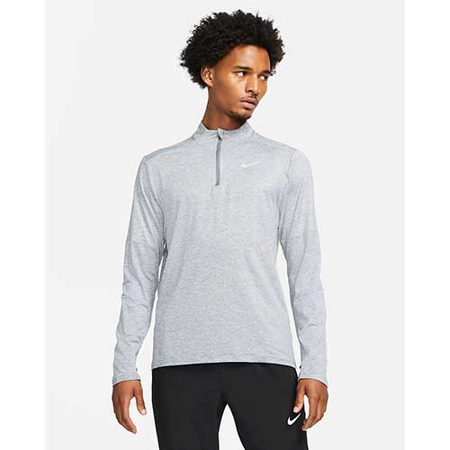 Men's Nike DriFIT Element 1/2 Zip Running Top - Smoke Grey/Grey Fog/Reflective Silver