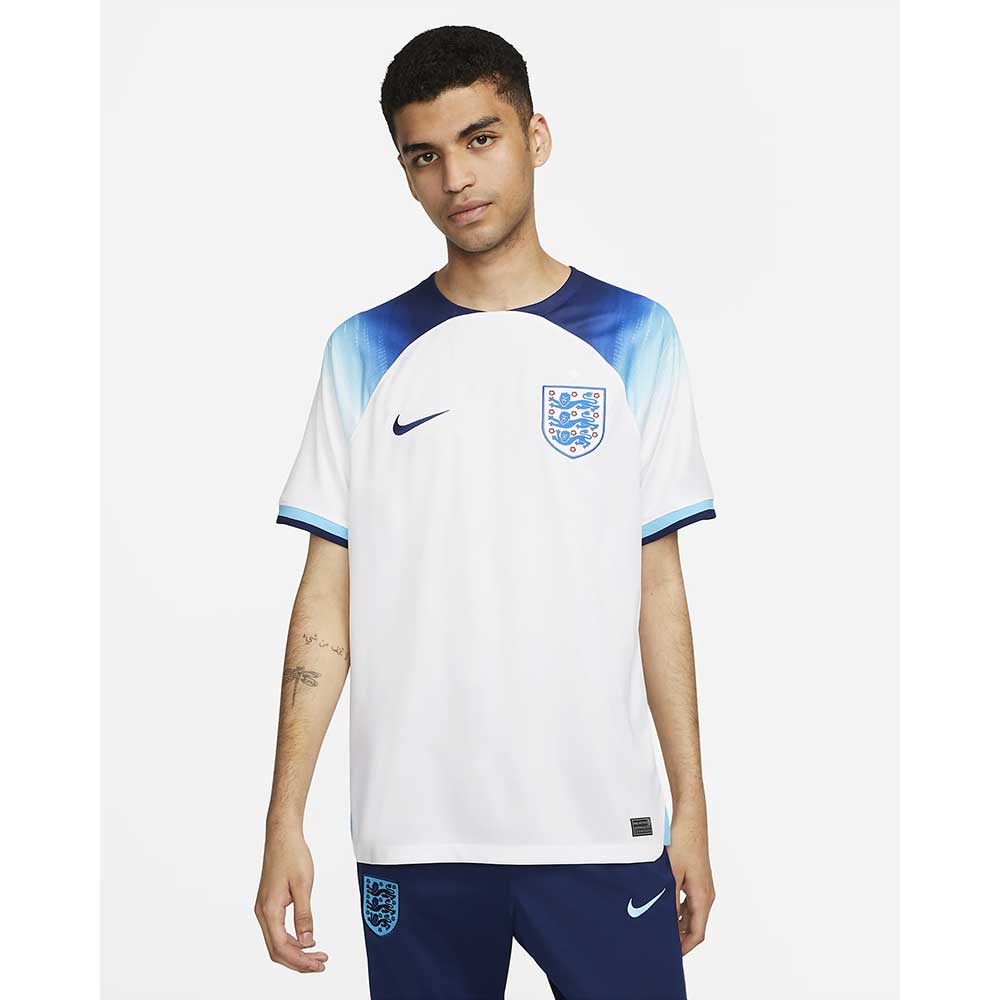 Men's England 2022/23 Dri-FIT Home Stadium Jersey - White/Blue Fury