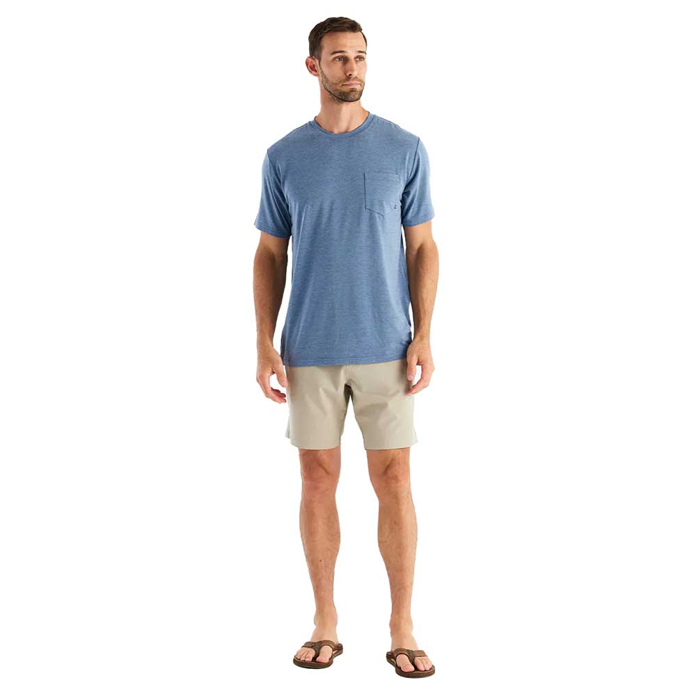 Men's Bamboo Flex Pocket Tee - Heather Deepwater