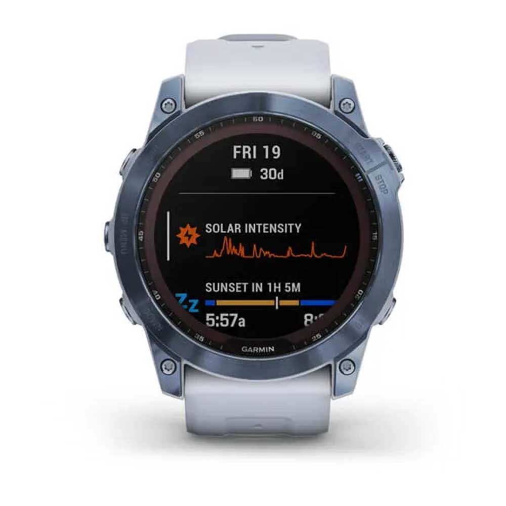 fenix 7X Sapphire - Whitestone Titanium with Silicone Band
