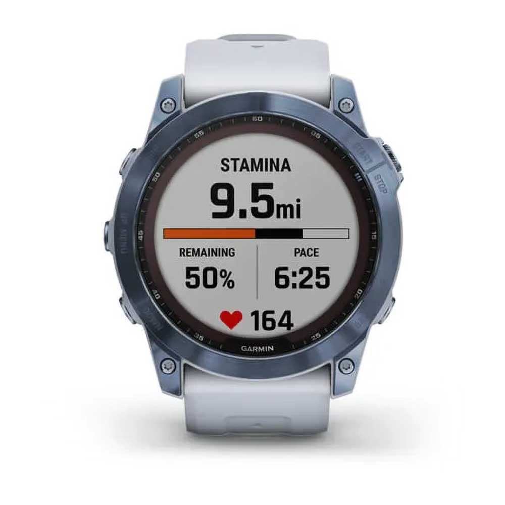 fenix 7X Sapphire - Whitestone Titanium with Silicone Band