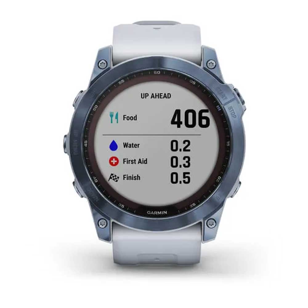 fenix 7X Sapphire - Whitestone Titanium with Silicone Band