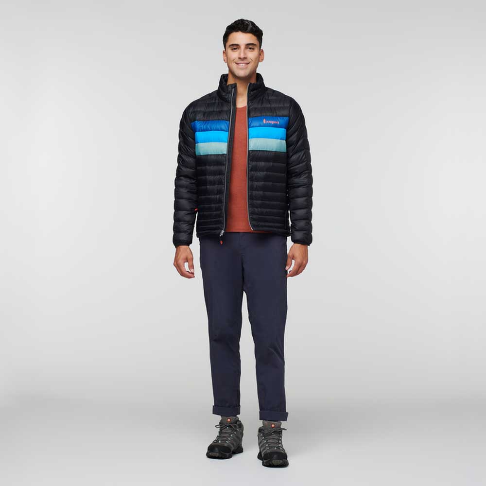 Men's Fuego Down Jacket - Black/Pacific Stripes