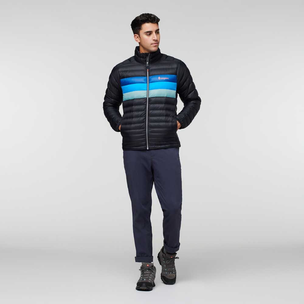 Men's Fuego Down Jacket - Black/Pacific Stripes
