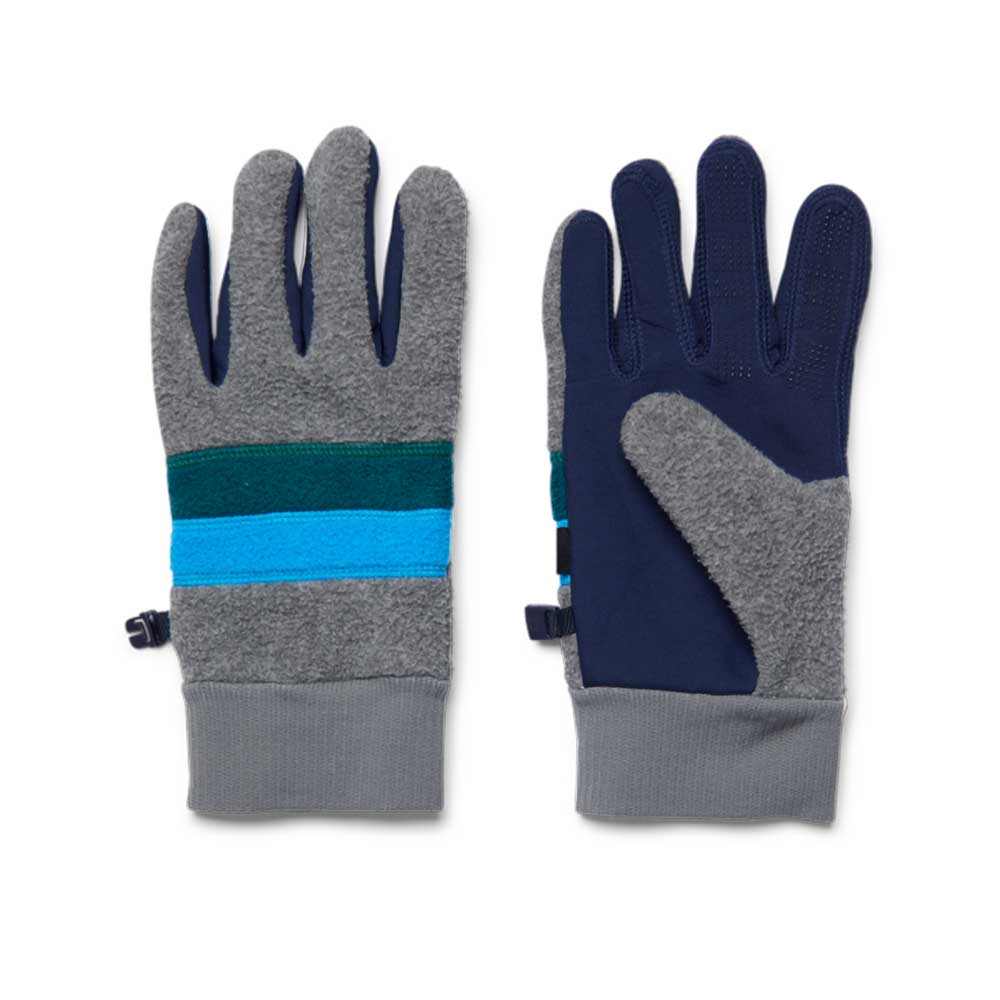 Teca Fleece Full Finger Gloves - Heather Grey/Deep Ocean