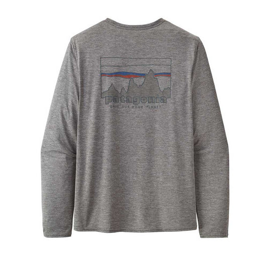 Men's Long Sleeved Cap Cool Daily Graphic Shirt - '73 Skyline: Feather Grey