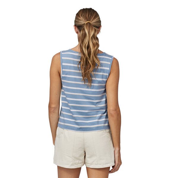 Women's Regenerative Organic Certified Cotton Tank - Sunset Stripe:Light Plume Grey