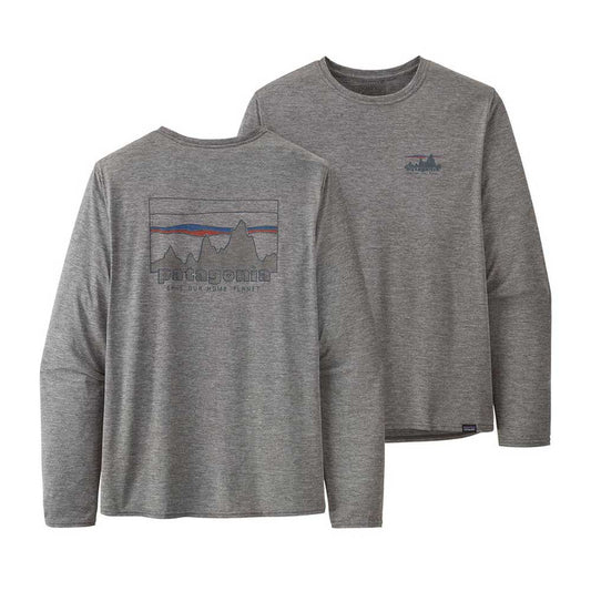 Men's Long Sleeved Cap Cool Daily Graphic Shirt - '73 Skyline: Feather Grey