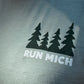 Men's RUN MICH Trees Sunset Performance Tech Short Sleeve - Frosty Green/Light Gray Woven Square Patch w/ White Gazelle