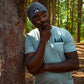 Men's RUN MICH Trees Sunset Performance Tech Short Sleeve - Frosty Green/Light Gray Woven Square Patch w/ White Gazelle