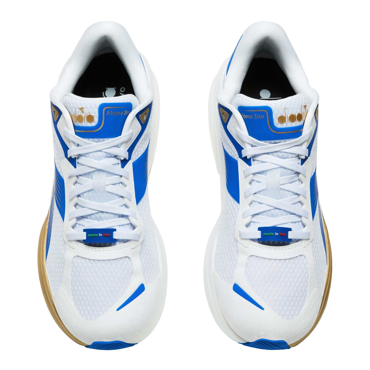 Atomo Star Running Shoe - White/Royal Blue/Gold - Regular (D)