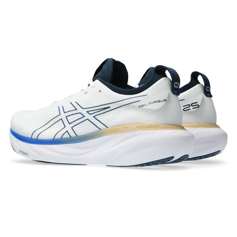 Men's Gel-Nimbus 25 Running Shoe - White/Illusion Blue- Regular (D)