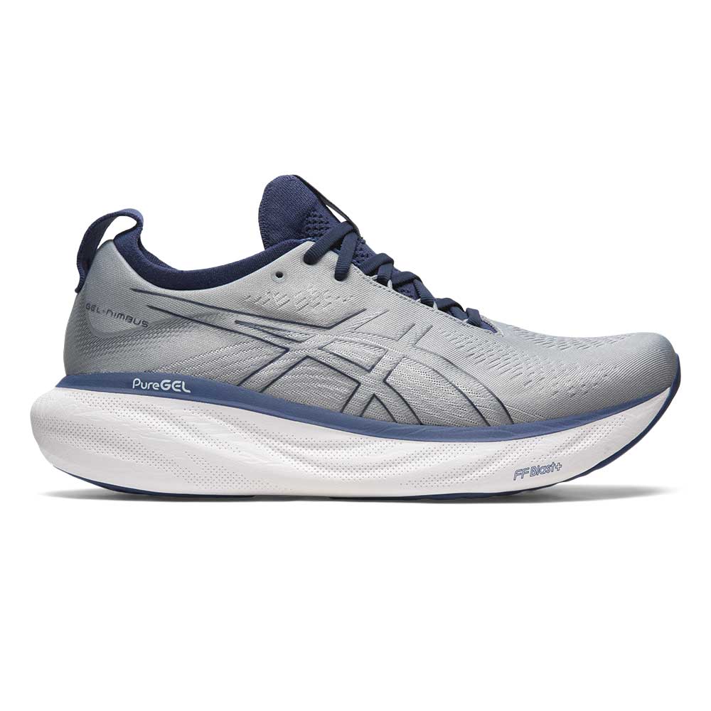 Men's Gel-Nimbus 25 Running Shoe - Sheet Rock/Indigo Blue - Extra Wide (4E)