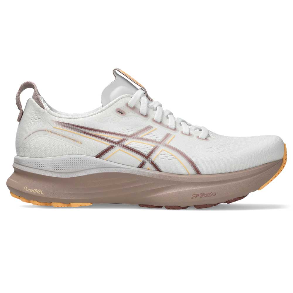 Women's Gel-Kayano 32 Running Shoe - White/Orange Glow - Regular (B)