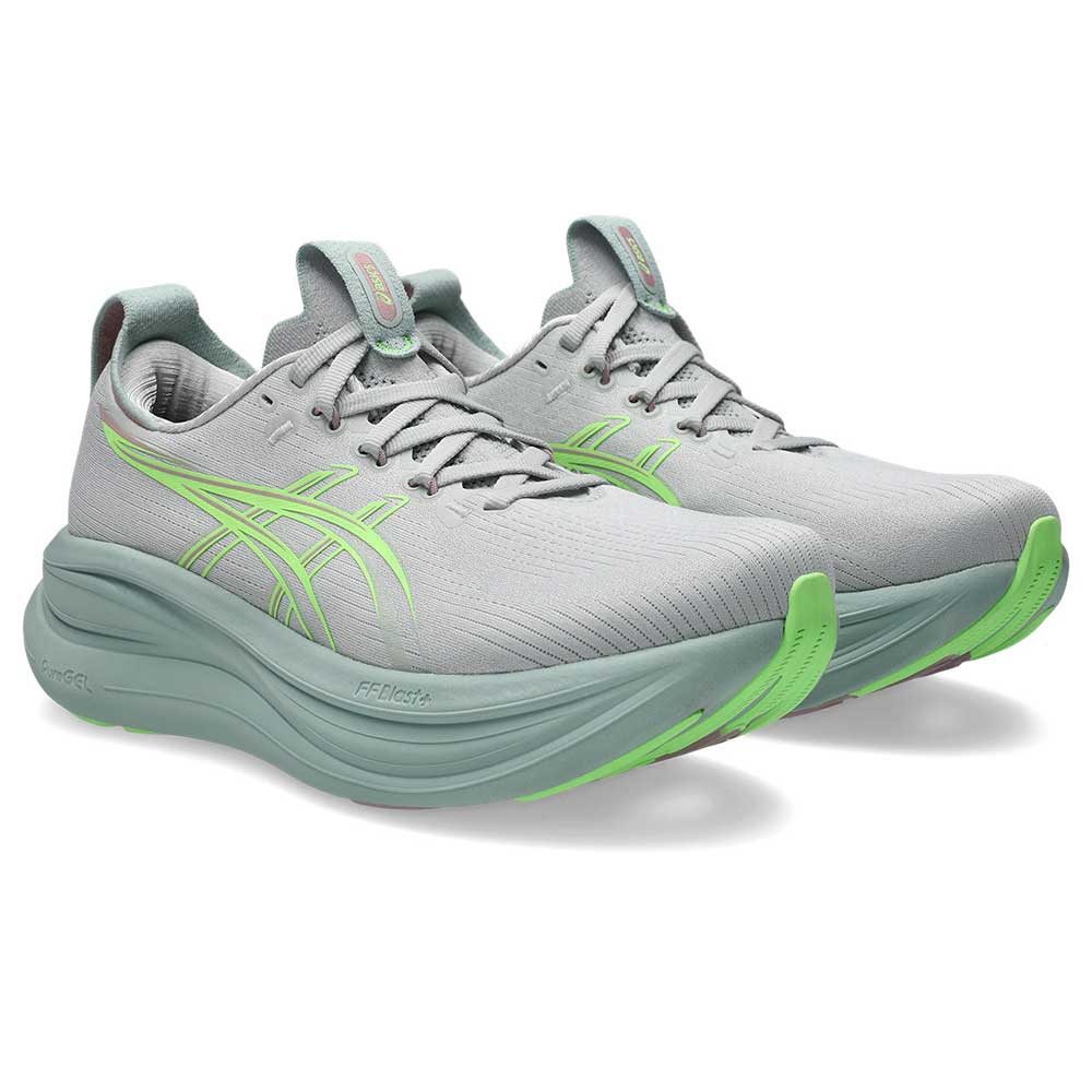 Women's Gel-Nimbus 28 Running Shoe - Cloud Grey/Illuminate Green - Regular (B)