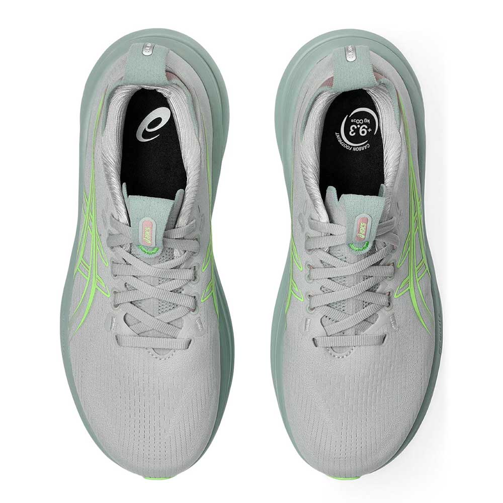 Women's Gel-Nimbus 28 Running Shoe - Cloud Grey/Illuminate Green - Regular (B)