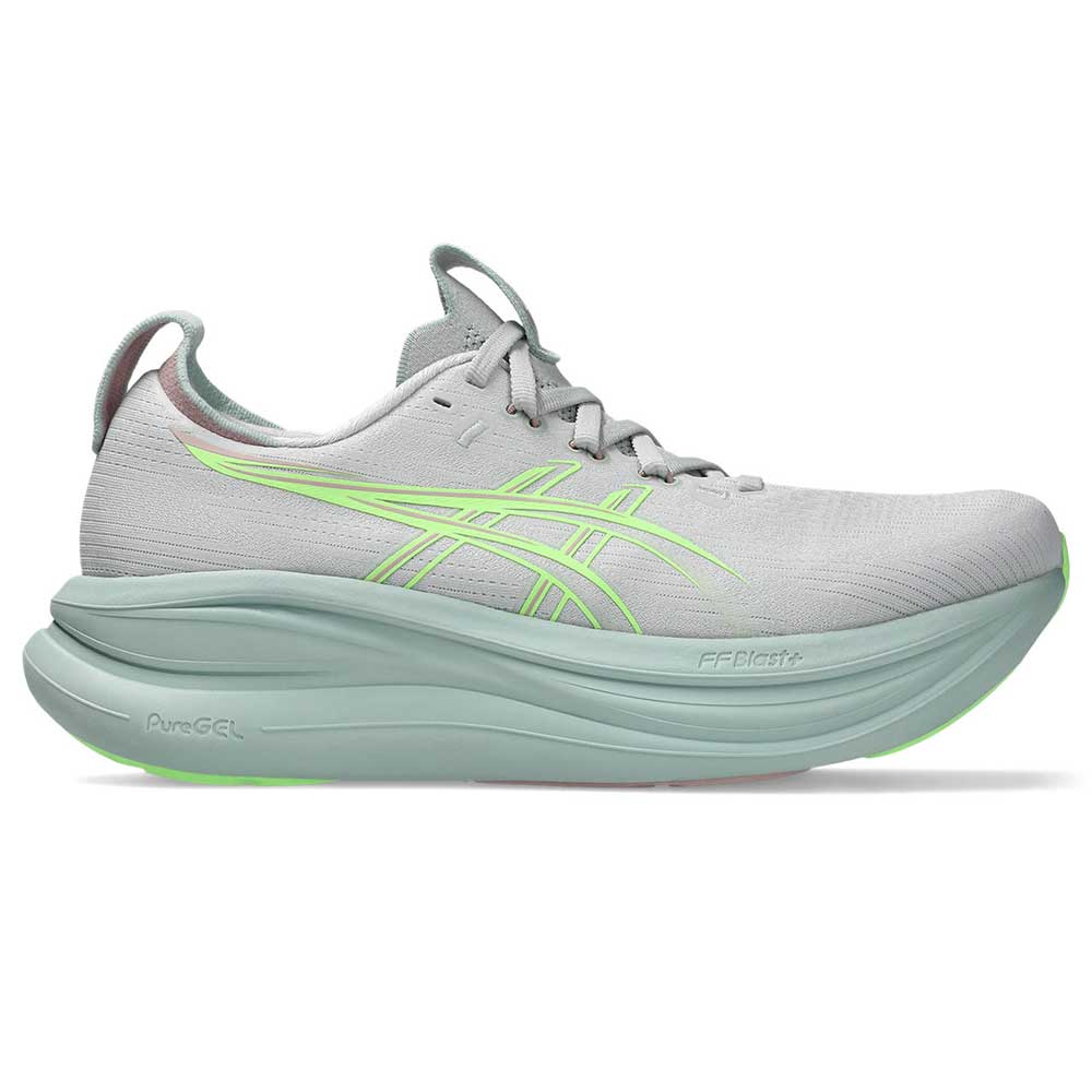 Women's Gel-Nimbus 28 Running Shoe - Cloud Grey/Illuminate Green - Regular (B)