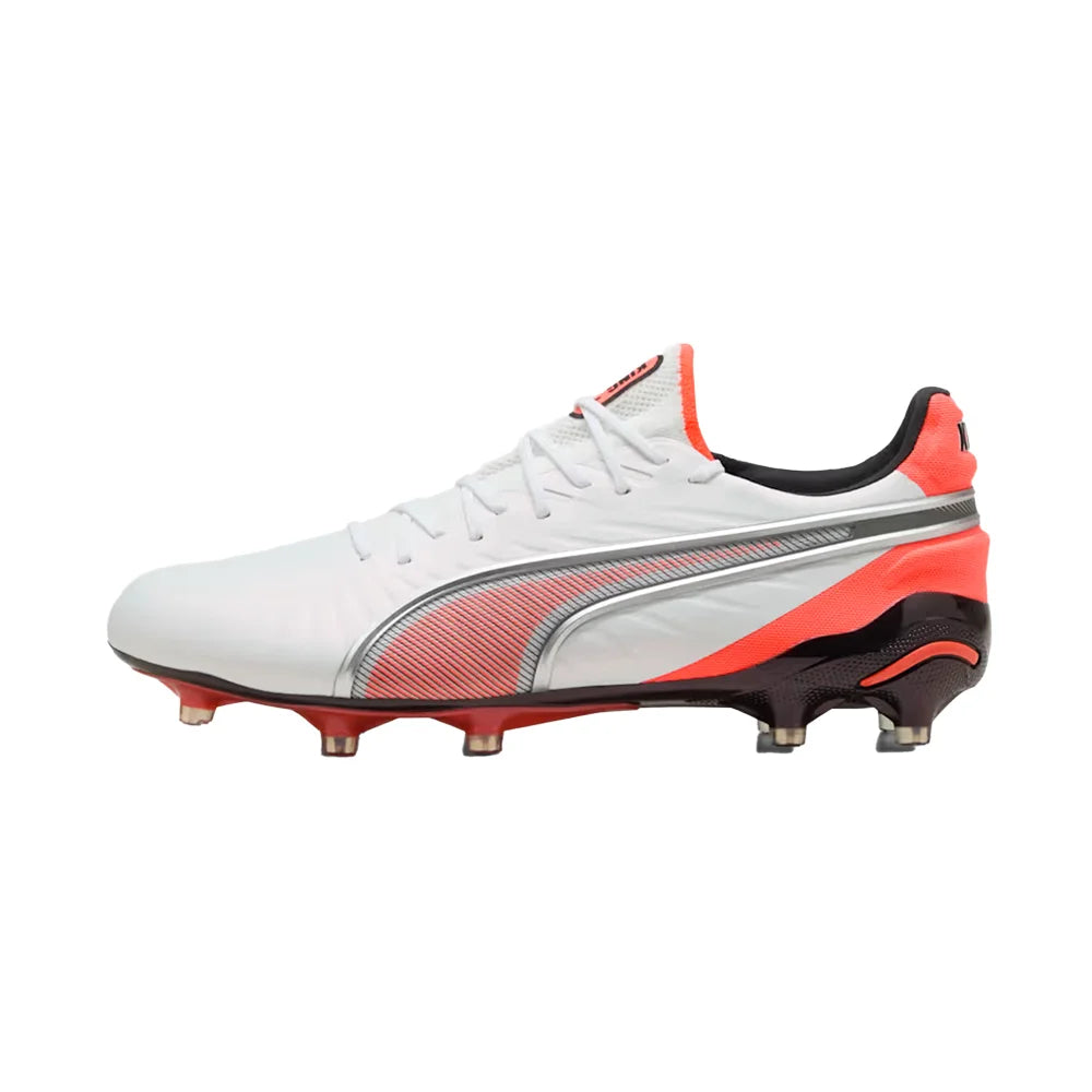 Men's King 20 Ultimate FG/AG Soccer Cleat - Puma White/Glowing Red
