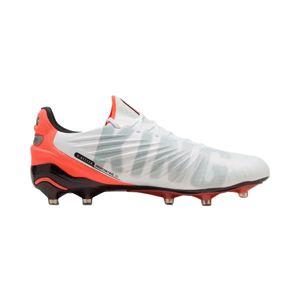 Men's King 20 Ultimate FG/AG Soccer Cleat - Puma White/Glowing Red/Puma Black - Regular (D)