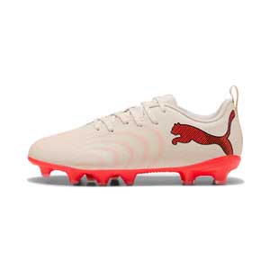 JR Future 9 Play FG/AG Soccer Cleat - Sugared Almond/Puma White/Ultra Red/Puma Black - Regular (D)