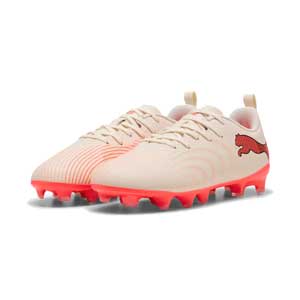 JR Future 9 Play FG/AG Soccer Cleat - Sugared Almond/Puma White/Ultra Red/Puma Black - Regular (D)