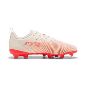 JR Future 9 Play FG/AG Soccer Cleat - Sugared Almond/Puma White/Ultra Red/Puma Black - Regular (D)