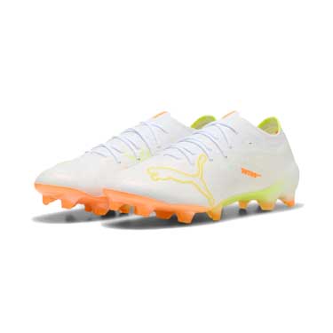 Ultra Nitro 7 Ultimate White FG Soccer Cleat - Puma White/Yellow Alert/Heat Fire - Regular (D)