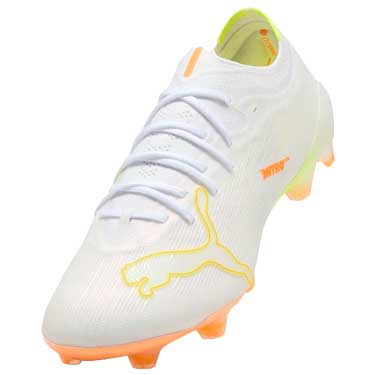 Ultra Nitro 7 Ultimate White FG Soccer Cleat - Puma White/Yellow Alert/Heat Fire - Regular (D)