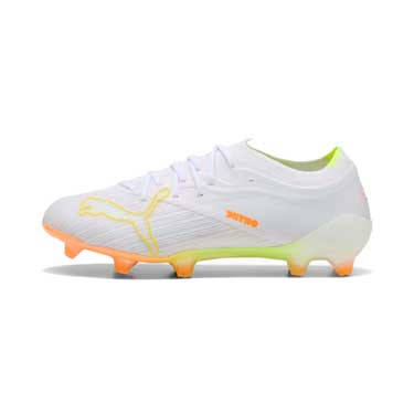 Ultra Nitro 7 Pro White FG/AG Soccer Cleat - Puma White/Yellow Alert/Heat Fire - Regular (D)