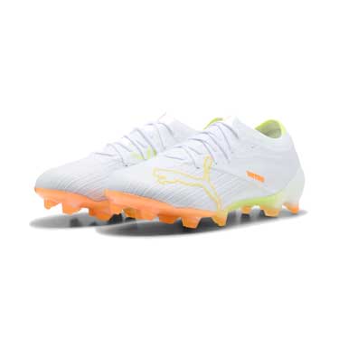 Ultra Nitro 7 Pro White FG/AG Soccer Cleat - Puma White/Yellow Alert/Heat Fire - Regular (D)