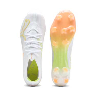 Ultra Nitro 7 Pro White FG/AG Soccer Cleat - Puma White/Yellow Alert/Heat Fire - Regular (D)