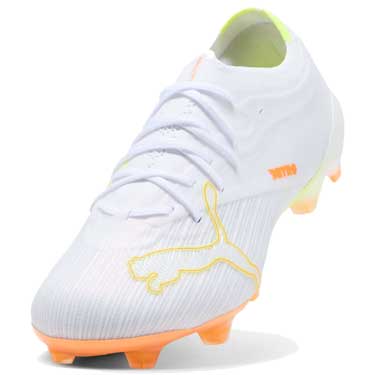 Ultra Nitro 7 Pro White FG/AG Soccer Cleat - Puma White/Yellow Alert/Heat Fire - Regular (D)