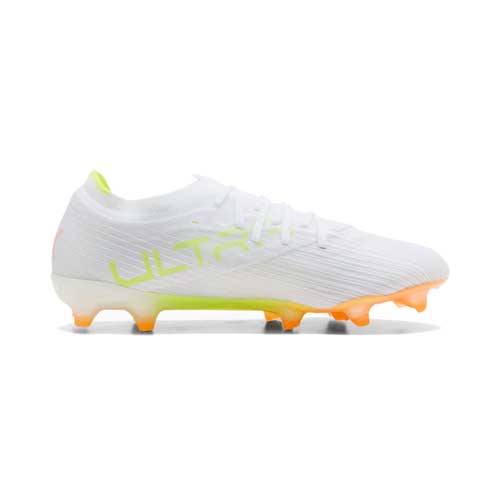 Ultra Nitro 7 Match White FG Soccer Cleat - Puma White/Yellow Alert/Heat Fire - Regular (D)