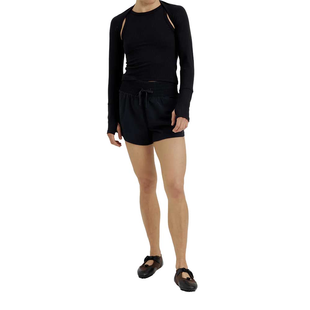 Women's Ribbed Recovery Shrug + Tank Set - Cool Black