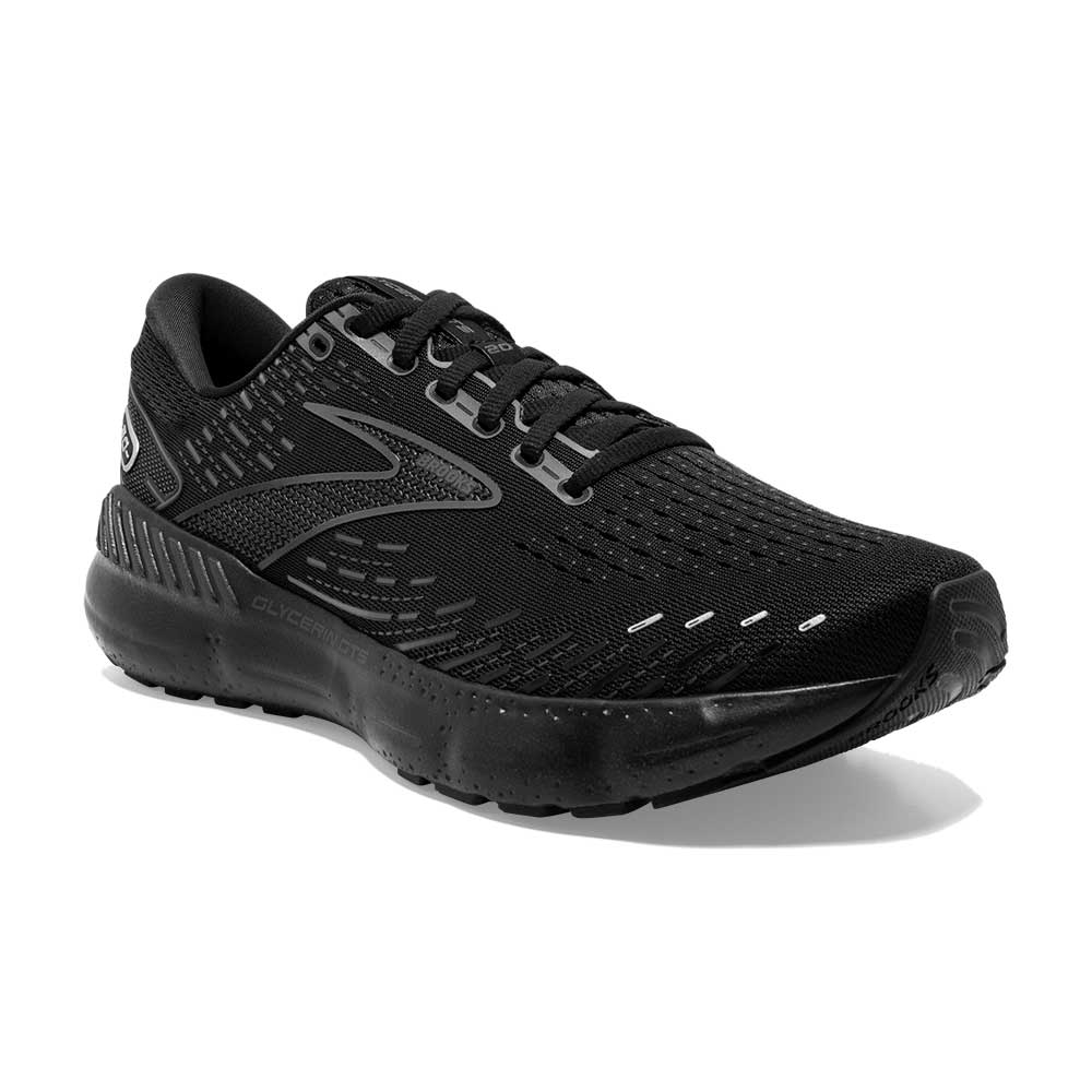 Men's Glycerin GTS 20 Running Shoe- Black/Black/Ebony- Regular (D)