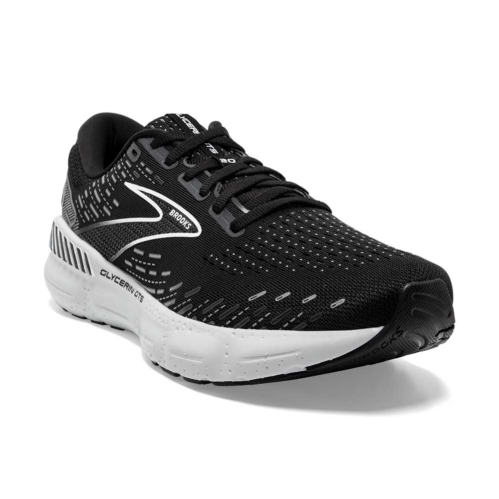 Men's Glycerin GTS 20 Running Shoe- Black/White/Alloy- Regular (D)