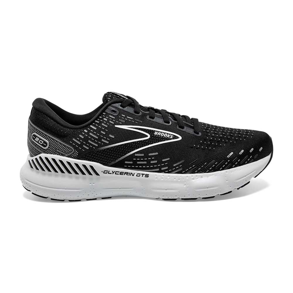 Men's Glycerin GTS 20 Running Shoe- Black/White/Alloy- Regular (D)