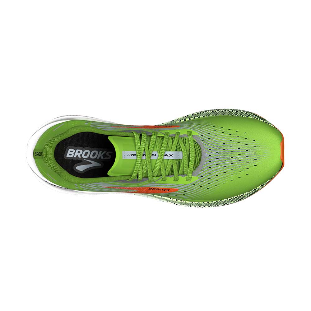 Men's Hyperion Max Running Shoe - Green Gecko/Red Orange/White- Regular (D)