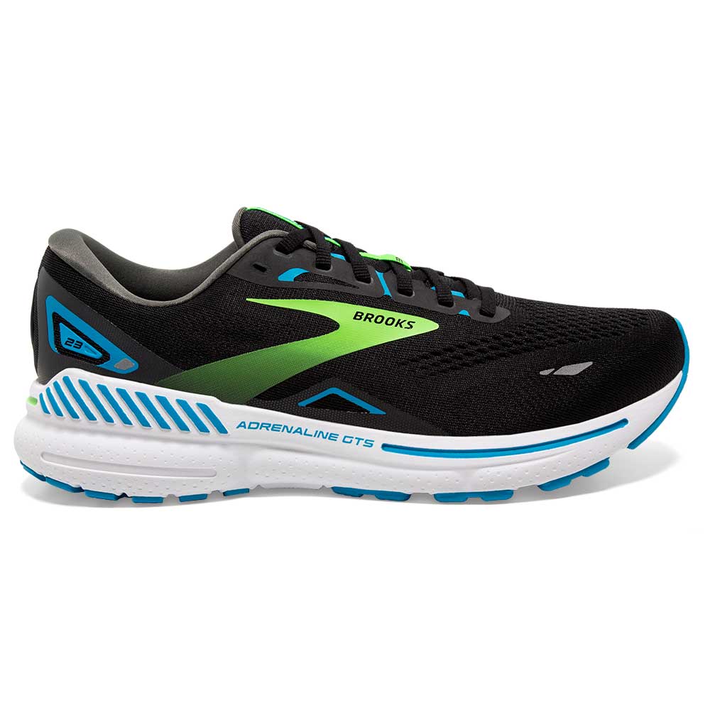 Men's Adrenaline GTS 23 Running Shoe - Black/Hawaiian Ocean/Green- Regular (D)