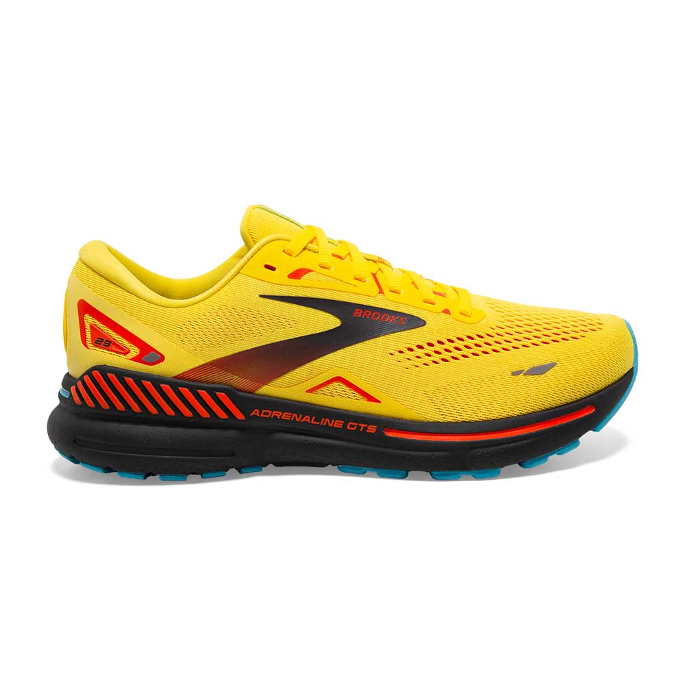 Men's Adrenaline GTS 23 Running Shoe - Yellow/Foraged Iron/Orange - Regular (D)