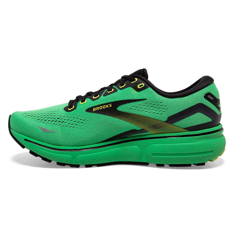 Men's Ghost 15 Running Shoe- Green/Black/Sharp Green