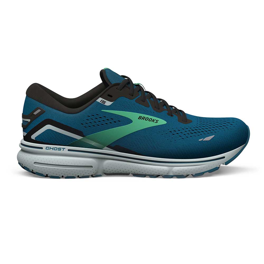 Men's Ghost 15 Running Shoe - Moroccan Blue/Black/Spring Bud - Regular (D)